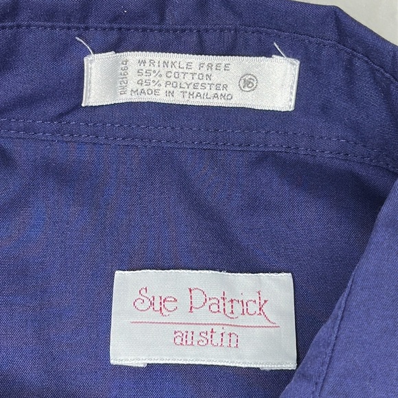 Sue Patrick Austin Women’s Blue Button Down Shirt 16 - Picture 6 of 8